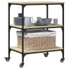 Chariot de cuisine chêne sonoma 60x41x76 cm bois d'ingénierie 