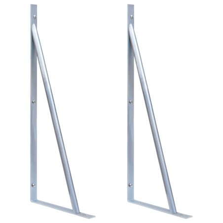 Supports pour poteau de clôture 2 pcs Acier galvanisé 