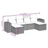 Salon de jardin avec coussins 6pcs mélange beige résine tressée 