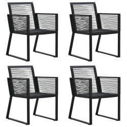 Ensemble à manger de jardin 5 pcs Noir Rotin PVC 