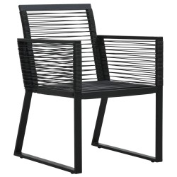 Ensemble à manger de jardin 5 pcs Noir Rotin PVC 