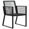 Ensemble à manger de jardin 5 pcs Noir Rotin PVC 