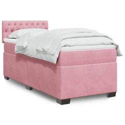 Sommier à lattes de lit avec matelas Rose 100x200 cm Velours 