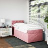 Sommier à lattes de lit avec matelas Rose 100x200 cm Velours 