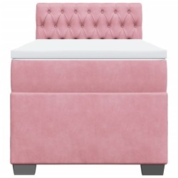 Sommier à lattes de lit avec matelas Rose 100x200 cm Velours 