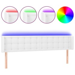 Tête de lit à LED Blanc 163x16x78/88 cm Similicuir 