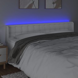Tête de lit à LED Blanc 163x16x78/88 cm Similicuir 