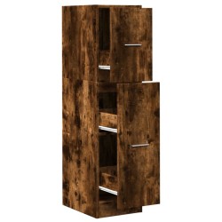Armoire d'apothicaire chêne fumé 30x41x118 cm bois d'ingénierie 