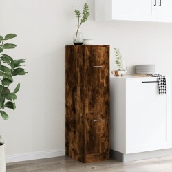 Armoire d'apothicaire chêne fumé 30x41x118 cm bois d'ingénierie 