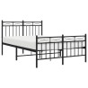 Cadre de lit métal sans matelas avec pied de lit noir 120x190cm 