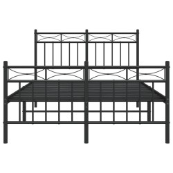 Cadre de lit métal sans matelas avec pied de lit noir 120x190cm 