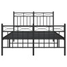 Cadre de lit métal sans matelas avec pied de lit noir 120x190cm 