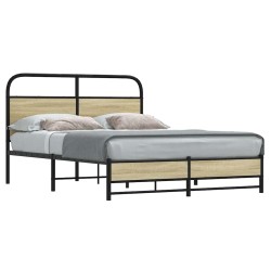 Cadre de lit sans matelas 135x190 cm chêne sonoma 