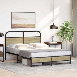 Cadre de lit sans matelas 135x190 cm chêne sonoma 