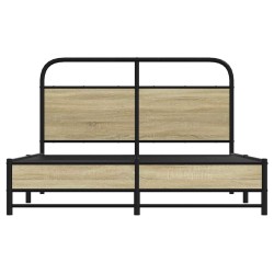 Cadre de lit sans matelas 135x190 cm chêne sonoma 