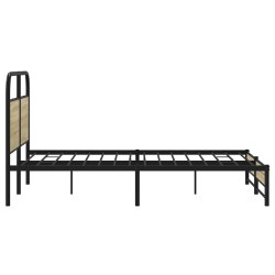 Cadre de lit sans matelas 135x190 cm chêne sonoma 