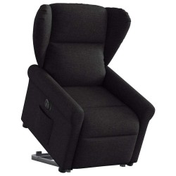 Fauteuil inclinable électrique noir tissu 
