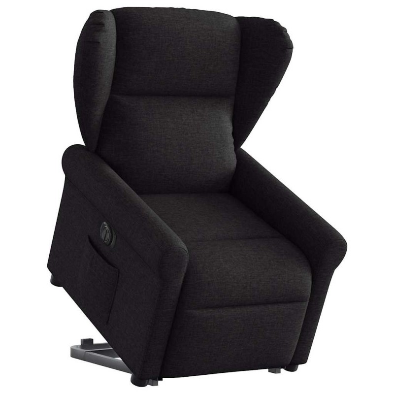 Fauteuil inclinable électrique noir tissu 