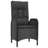 Ensemble à manger de jardin avec coussins 3 pcs Noir 