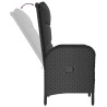 Ensemble à manger de jardin avec coussins 3 pcs Noir 