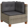 Salon de jardin 5 pcs avec coussins gris résine tressée 