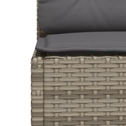 Salon de jardin 5 pcs avec coussins gris résine tressée 