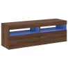 Meubles TV 2 pcs avec lumières LED Chêne marron 60x35x40 cm 
