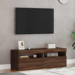 Meubles TV 2 pcs avec lumières LED Chêne marron 60x35x40 cm 