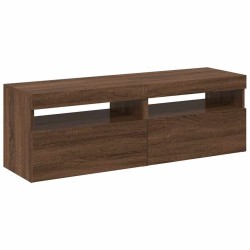 Meubles TV 2 pcs avec lumières LED Chêne marron 60x35x40 cm 