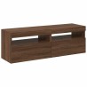 Meubles TV 2 pcs avec lumières LED Chêne marron 60x35x40 cm 