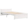 Cadre de lit sans matelas blanc bois massif 75x190 cm 