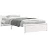 Cadre de lit sans matelas blanc bois massif 75x190 cm 