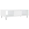 Table basse blanc brillant 104x60x35 cm bois d'ingénierie 