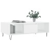 Table basse blanc brillant 104x60x35 cm bois d'ingénierie 