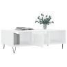 Table basse blanc brillant 104x60x35 cm bois d'ingénierie 
