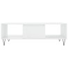 Table basse blanc brillant 104x60x35 cm bois d'ingénierie 