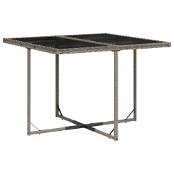 Ensemble à manger de jardin 9 pcs coussins gris résine tressée 