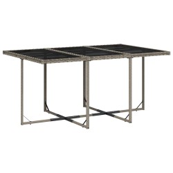 Ensemble à manger de jardin et coussins 7 pcs gris rotin 