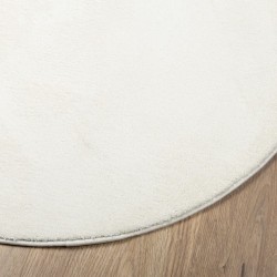Tapis OVIEDO à poils courts crème Ø 80 cm 