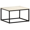 Table basse Blanc 60x60x35 cm Pierre véritable texture marbre 