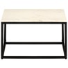 Table basse Blanc 60x60x35 cm Pierre véritable texture marbre 