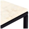 Table basse Blanc 60x60x35 cm Pierre véritable texture marbre 