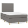 Sommier à lattes de lit avec matelas gris foncé 120x190cm tissu 