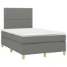 Sommier à lattes de lit avec matelas gris foncé 120x190cm tissu 