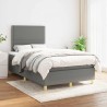 Sommier à lattes de lit avec matelas gris foncé 120x190cm tissu 
