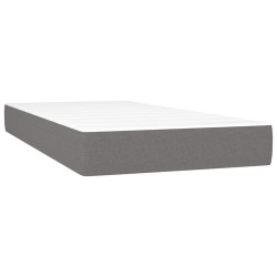 Sommier à lattes de lit avec matelas gris foncé 120x190cm tissu 