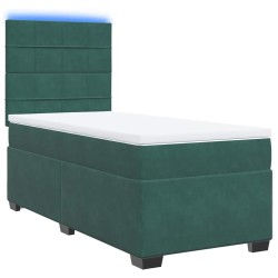 Sommier à lattes de lit avec matelas Vert foncé 90x190 cm 