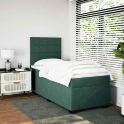 Sommier à lattes de lit avec matelas Vert foncé 90x190 cm 