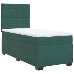 Sommier à lattes de lit avec matelas Vert foncé 90x190 cm 