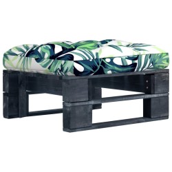 Pouf palette de jardin noir bois de pin imprégné 